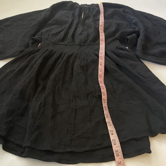 Promesa Dress Deep V-Neck Black Size Small Cowgirl Country BOHO‎ - Picture 7 of 10